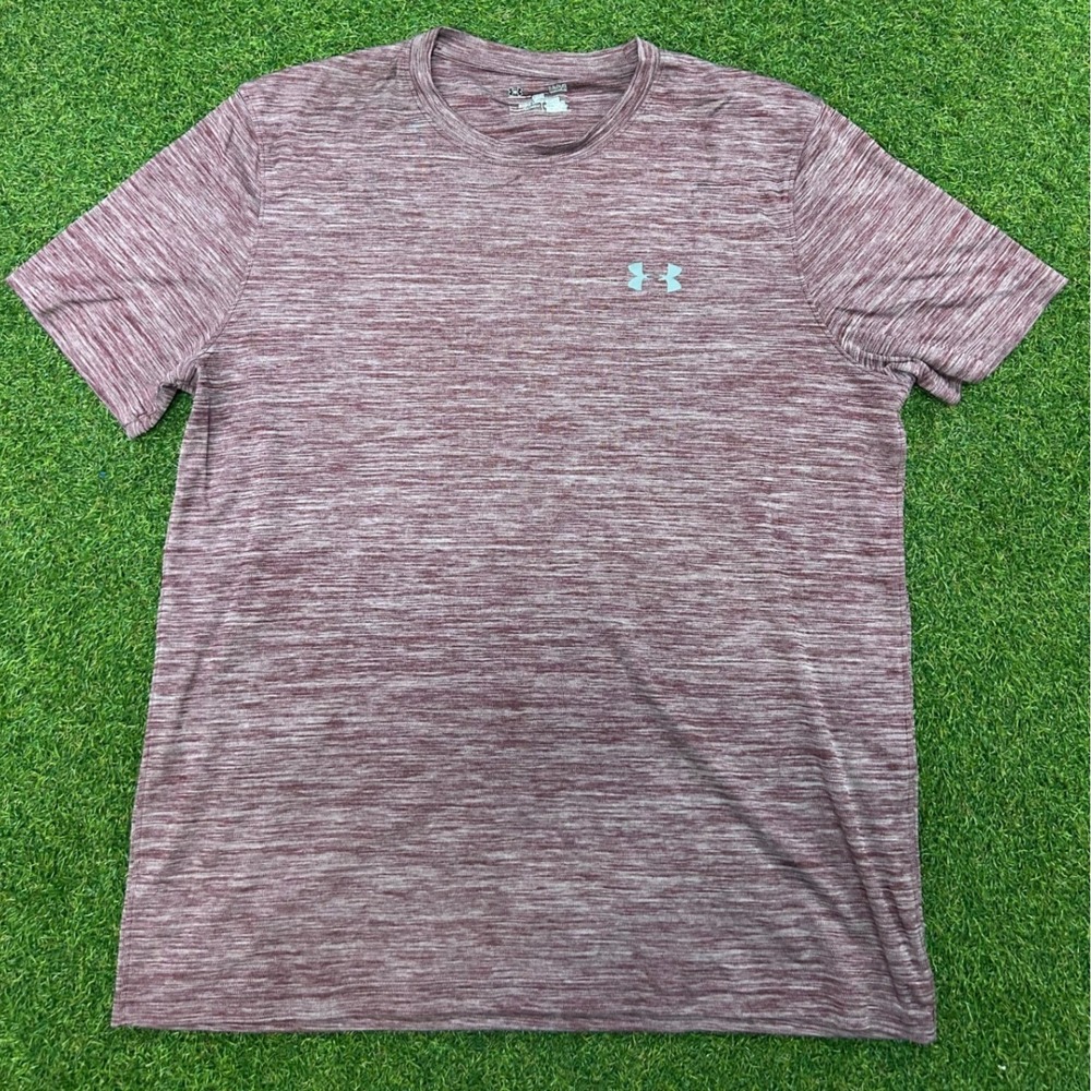 Under Armour HeatGear Mens Large Loose Fit Space Dye Training Shirt Maroon
